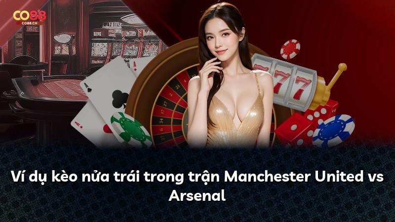 Ví dụ kèo nửa trái trong trận Manchester United vs Arsenal